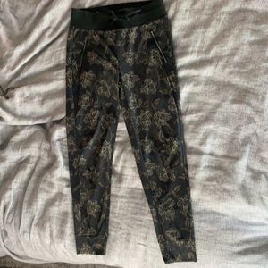 Athleta green floral track pants